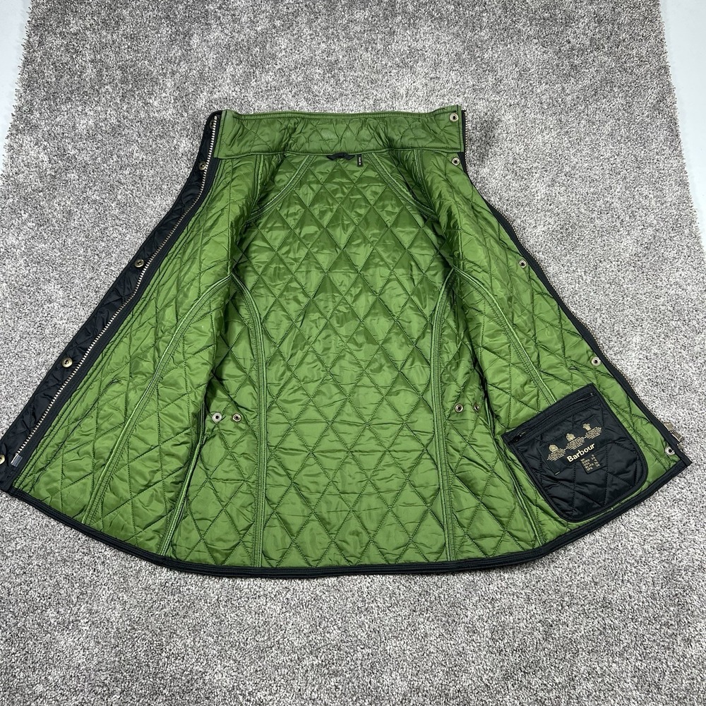 Barbour Summer Liddesdale Gilet Vest Womens 4 Black Diamond Quilted Insulated S - Picture 3 of 10